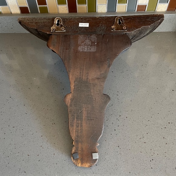 2 vintage carved wood wall half shelves - Picture 6 of 9